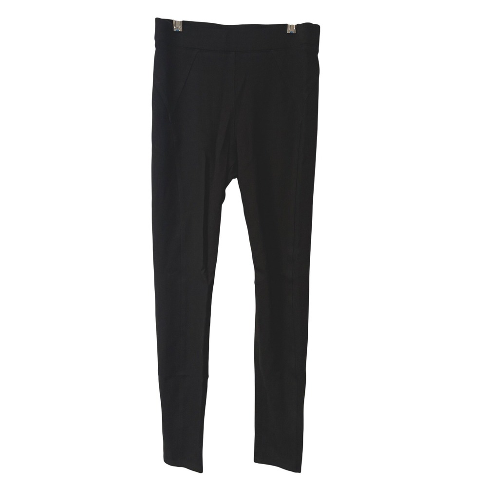 Three Dots Black Ponte Leggings Womens XS Made in USA Stretch Mid Rise‎